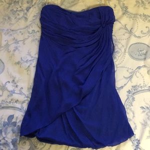 Royal blue strapless dress